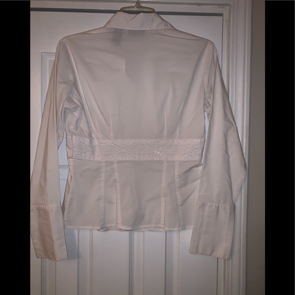 NY & Company Stretch White Blouse, Size 4 - Picture 2 of 3